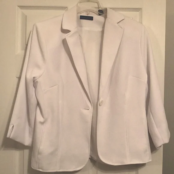 Karen Scott vintage white suit jacket with muted pattern - Picture 1 of 2